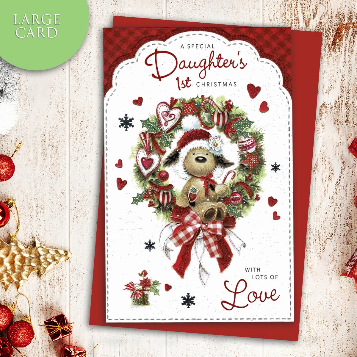 Daughter 1st Christmas Card Alongside Its Red Envelope