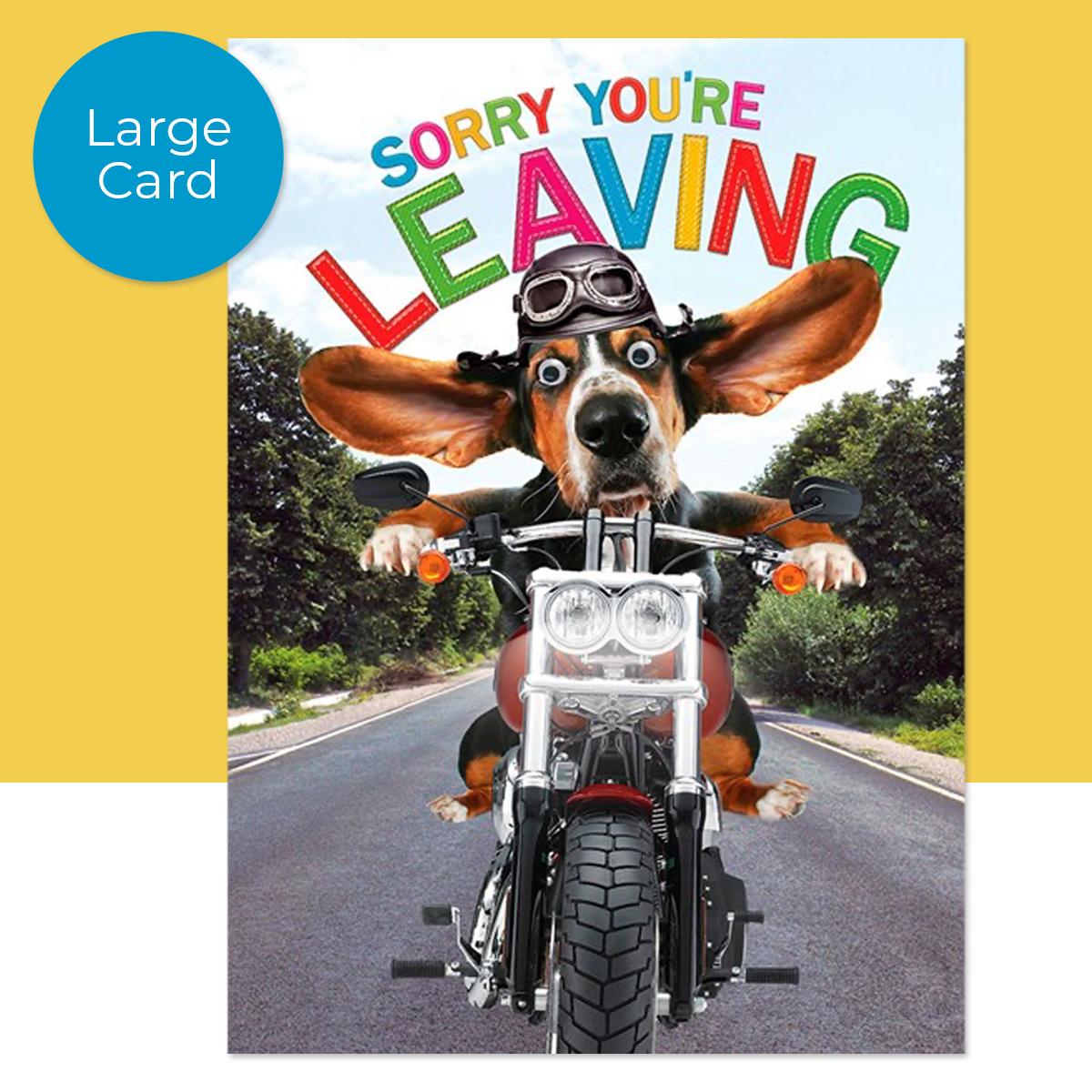 Large Sorry You're Leaving Card Googlie Eyes - Front Image