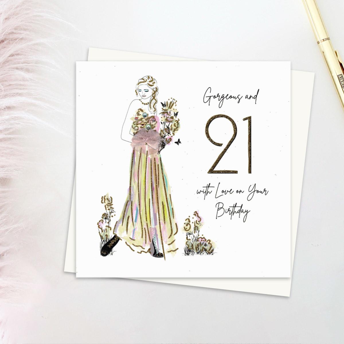 Gorgeous And 21 With Love Card Front Image