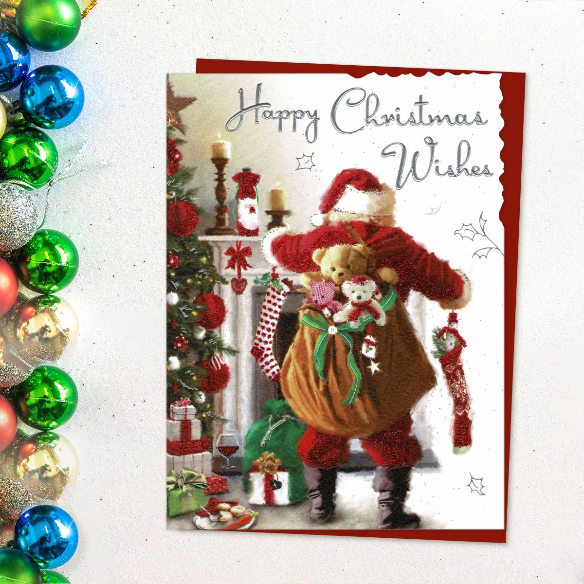 Happy Christmas Wishes Santa Card Front Image