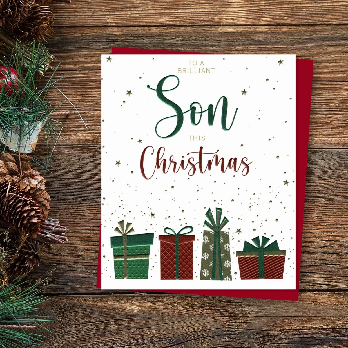 Brilliant Son Christmas Gifts Card Front Image
