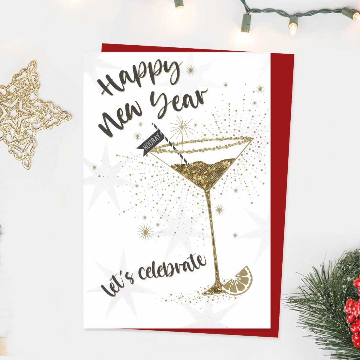 Happy New Year Let's Celebrate Card Front Image
