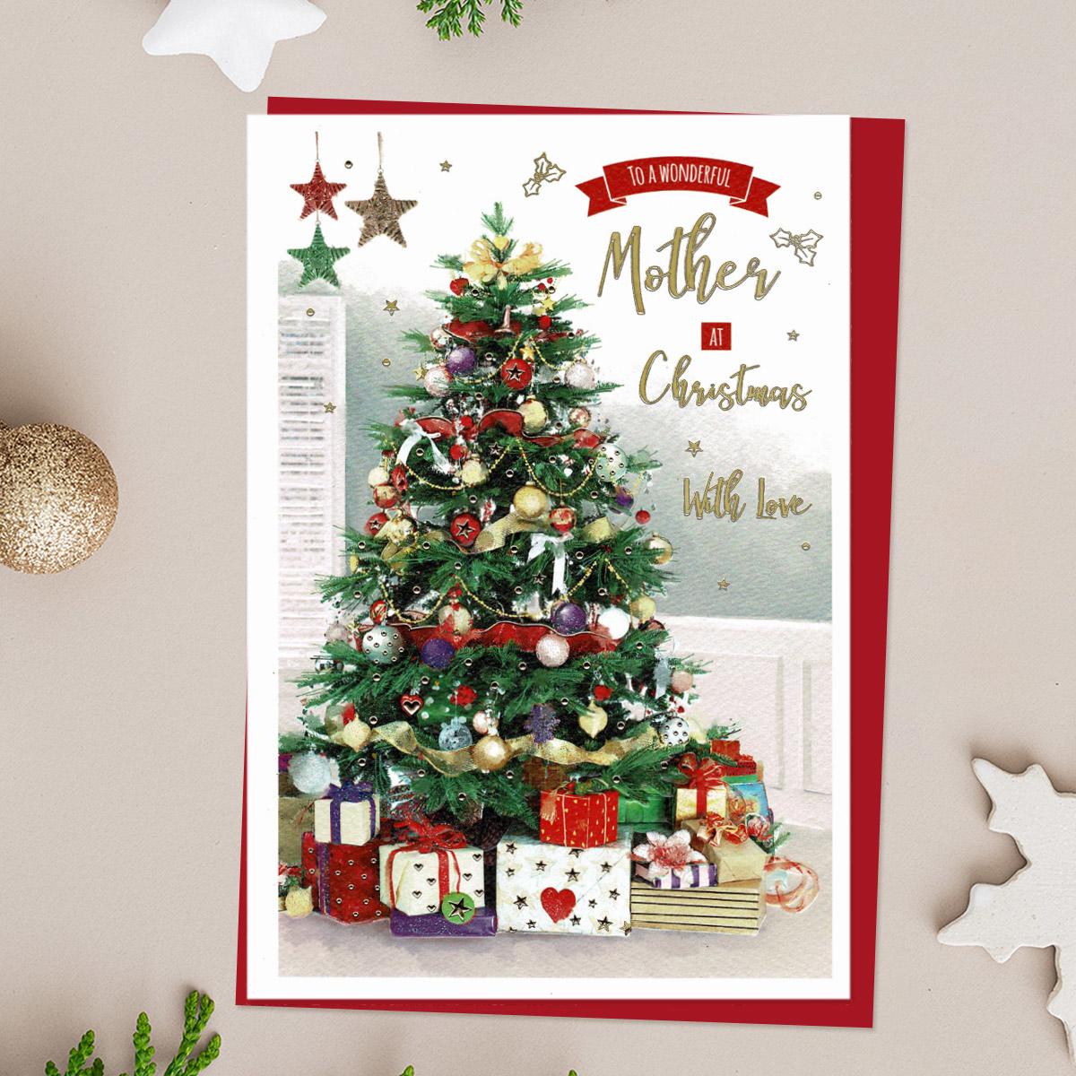 Wonderful Mother At Christmas With Love Card Front Image