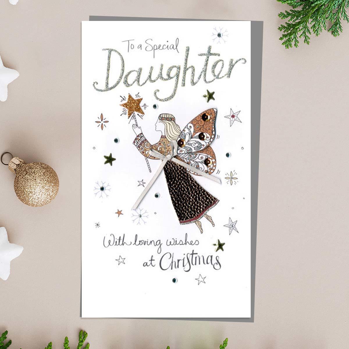 Special Daughter Christmas Fairy Card Front Image