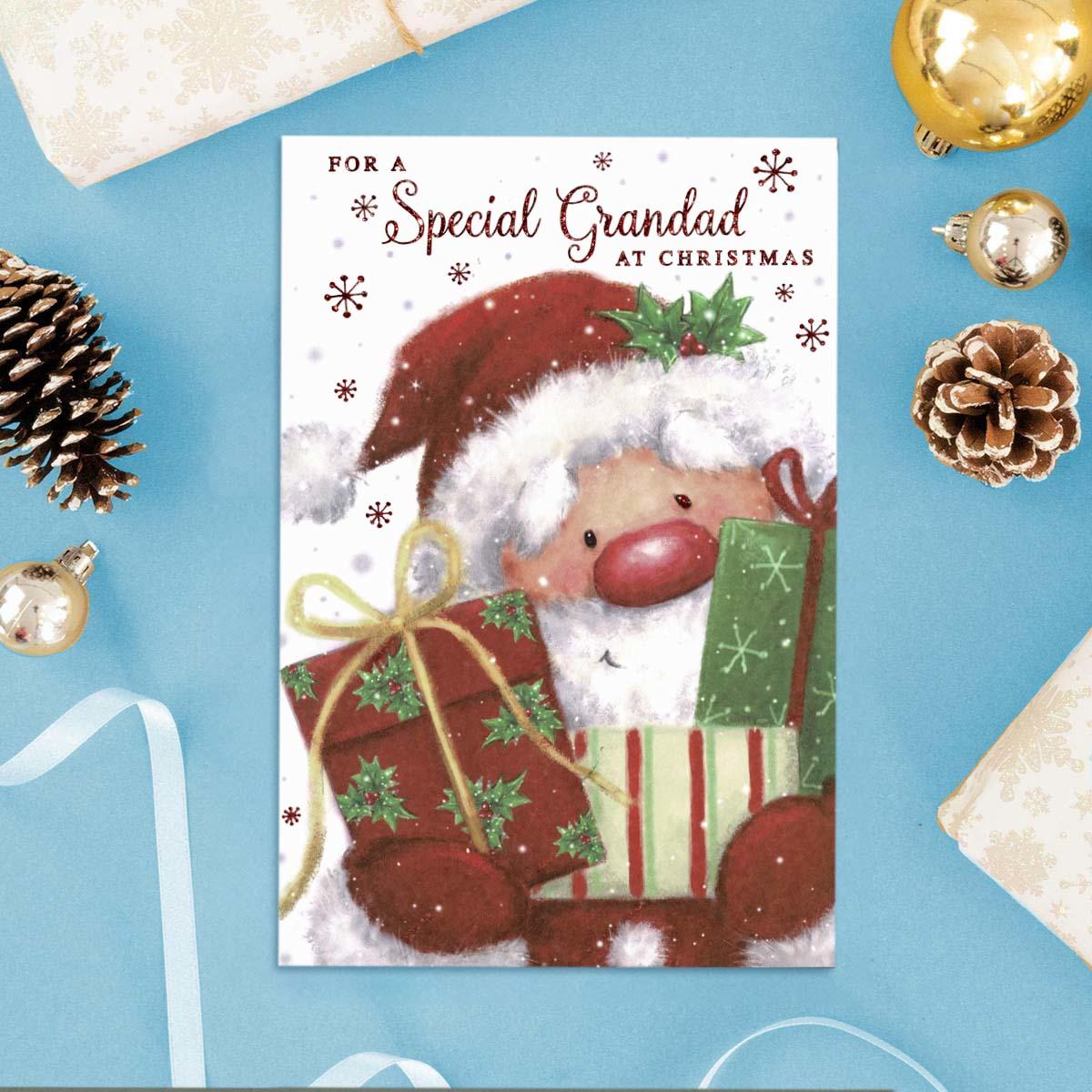 Special Grandad Santa And Gifts Card Front Image