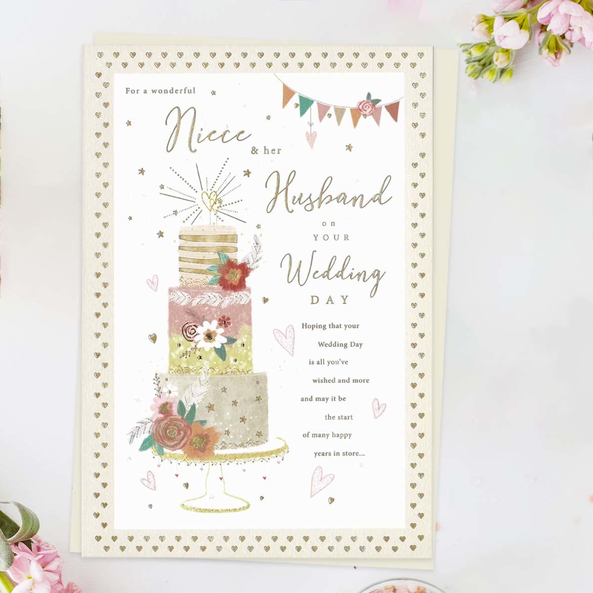 Niece And Her Husband Wedding Day Card front Image