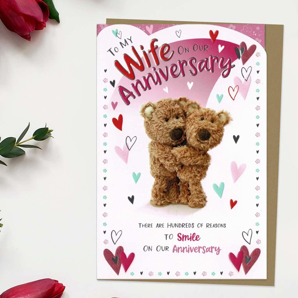 Wife Anniversary Barley Bear Card Front Image