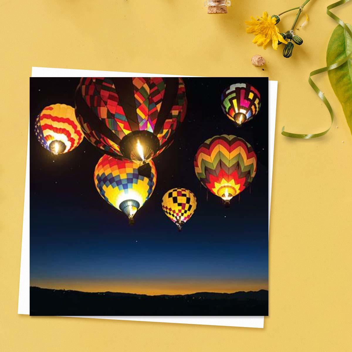 Beautiful Planet - Sky Lanterns Blank Card Front Image
