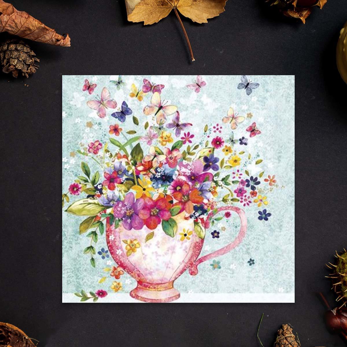Camden Originals - Flower in Teacup Blank Card Front Image