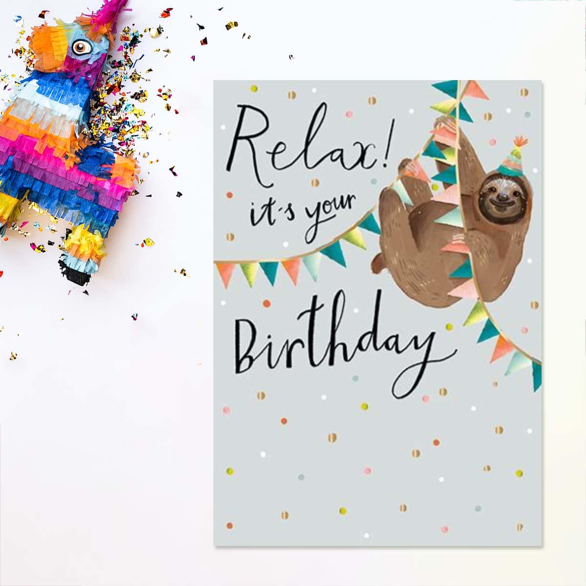 Hello Bobby - Relax It's Your Birthday Card Front Image