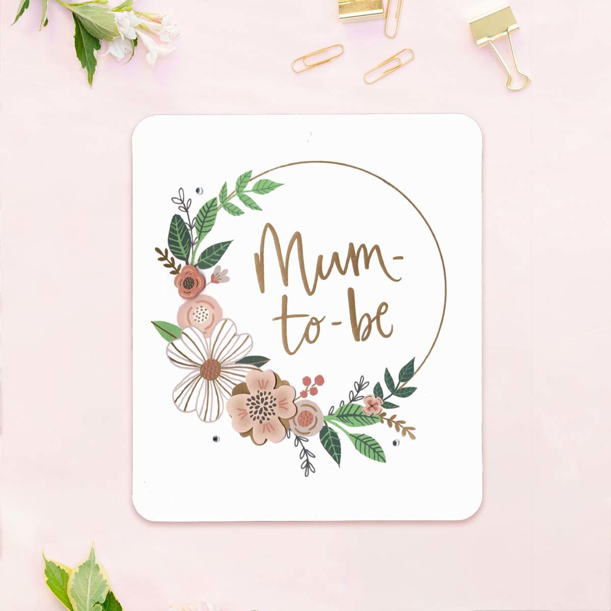 Mum -To-Be Floral Decoupage Card Front Image