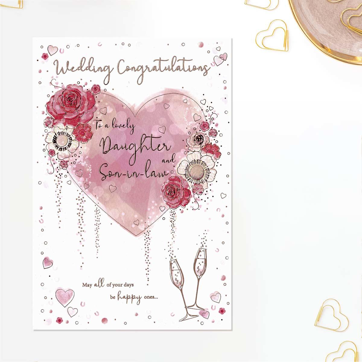 Wedding Congratulations Daughter & Son-In-Law  Card Front Image