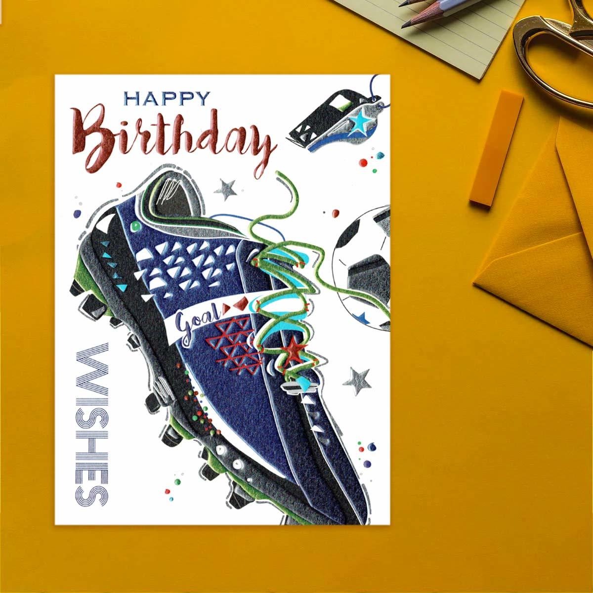 Bling Happy Birthday Goal Greeting Card