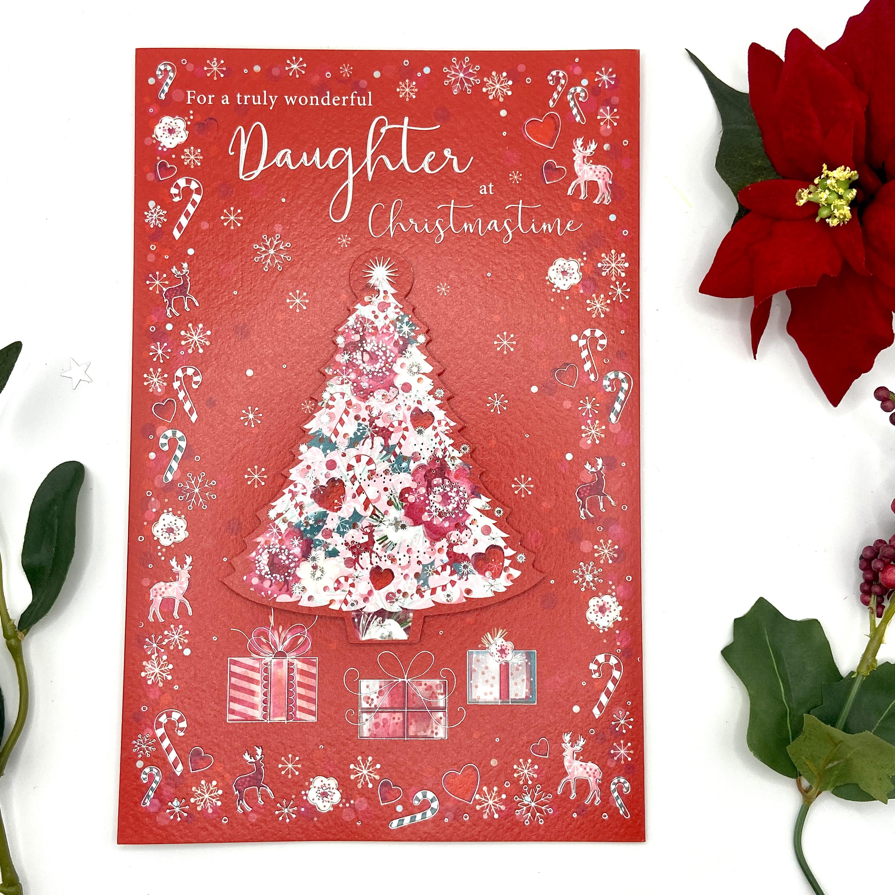 Lottie Loves Wonderful Daughter Christmas Tree Card