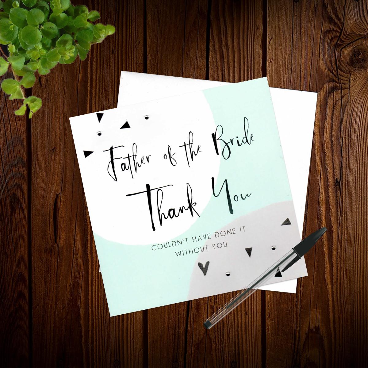 Father Of The Bride Card Alongside Its Envelope