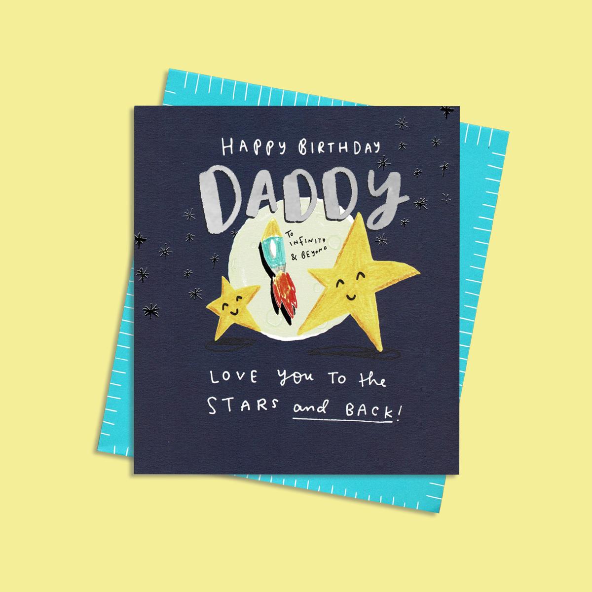 Daddy Birthday Card Alongside Its Teal Envelope