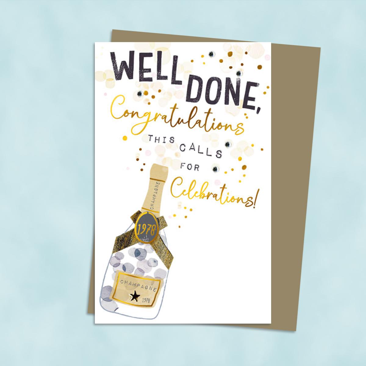 Congratulations Well Done Card Alongside Its Envelope