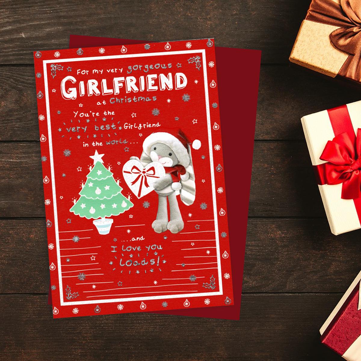 Girlfriend Christmas Card Alongside Its Red Envelope
