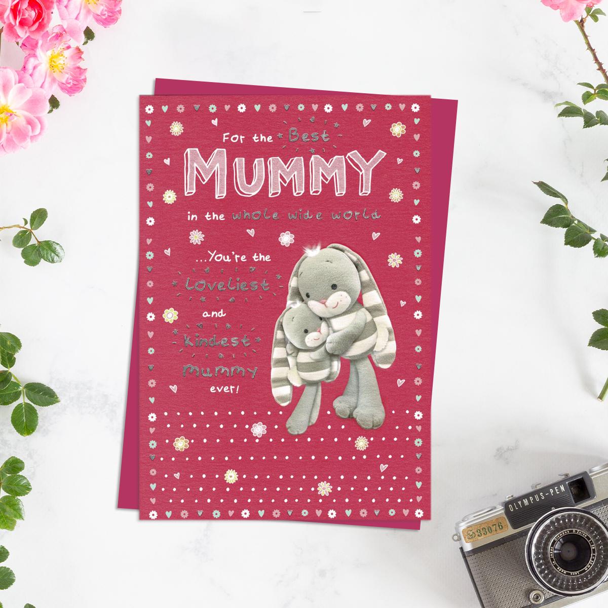 ' For The Best Mummy' Mother's Day Card Featuring Hun Bun! Complete With Cerise Envelope
