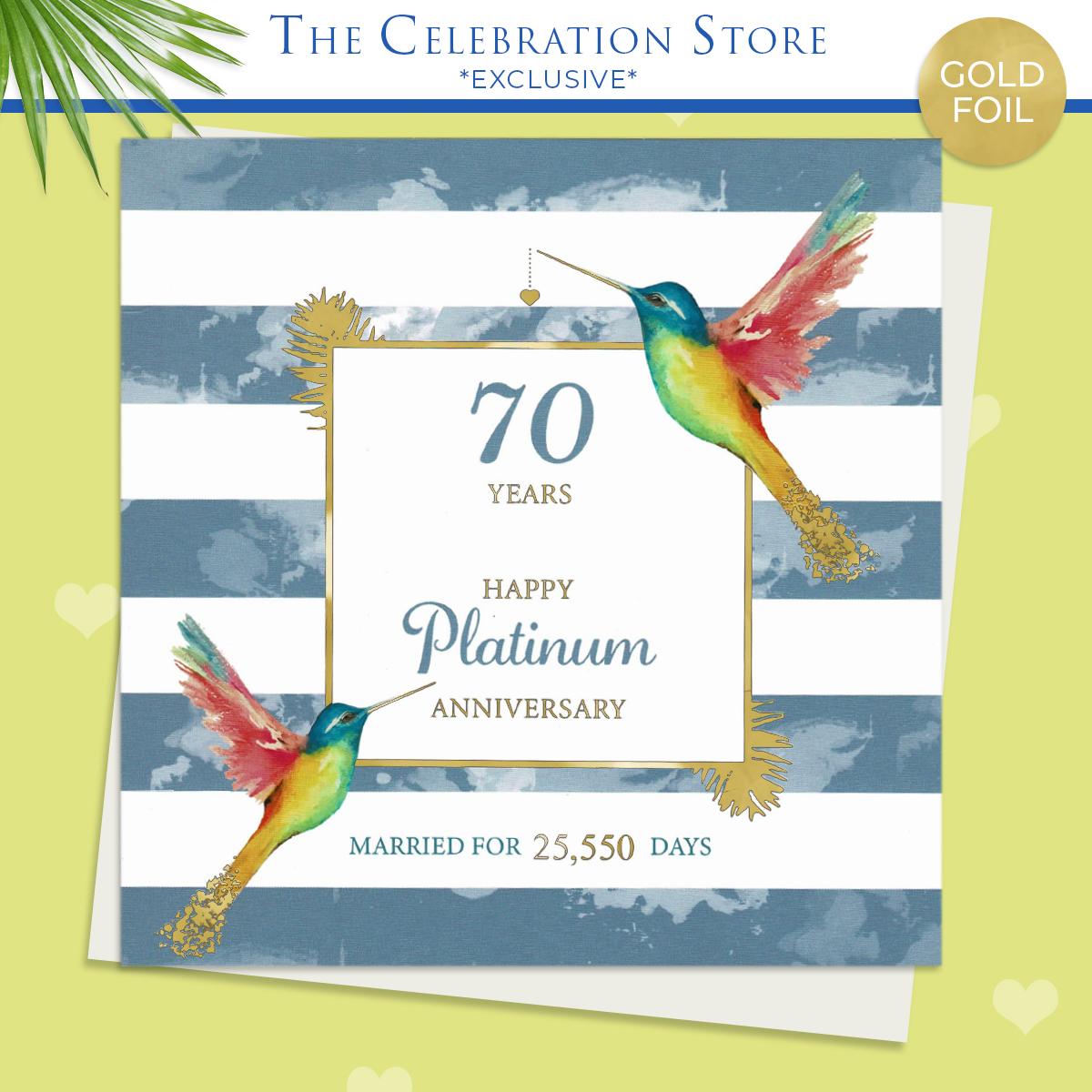 Platinum Anniversary Hummingbird Card Full Image
