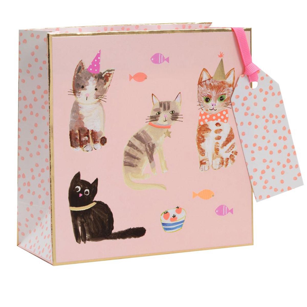 Cats Themed Gift Bag Shown Full Image