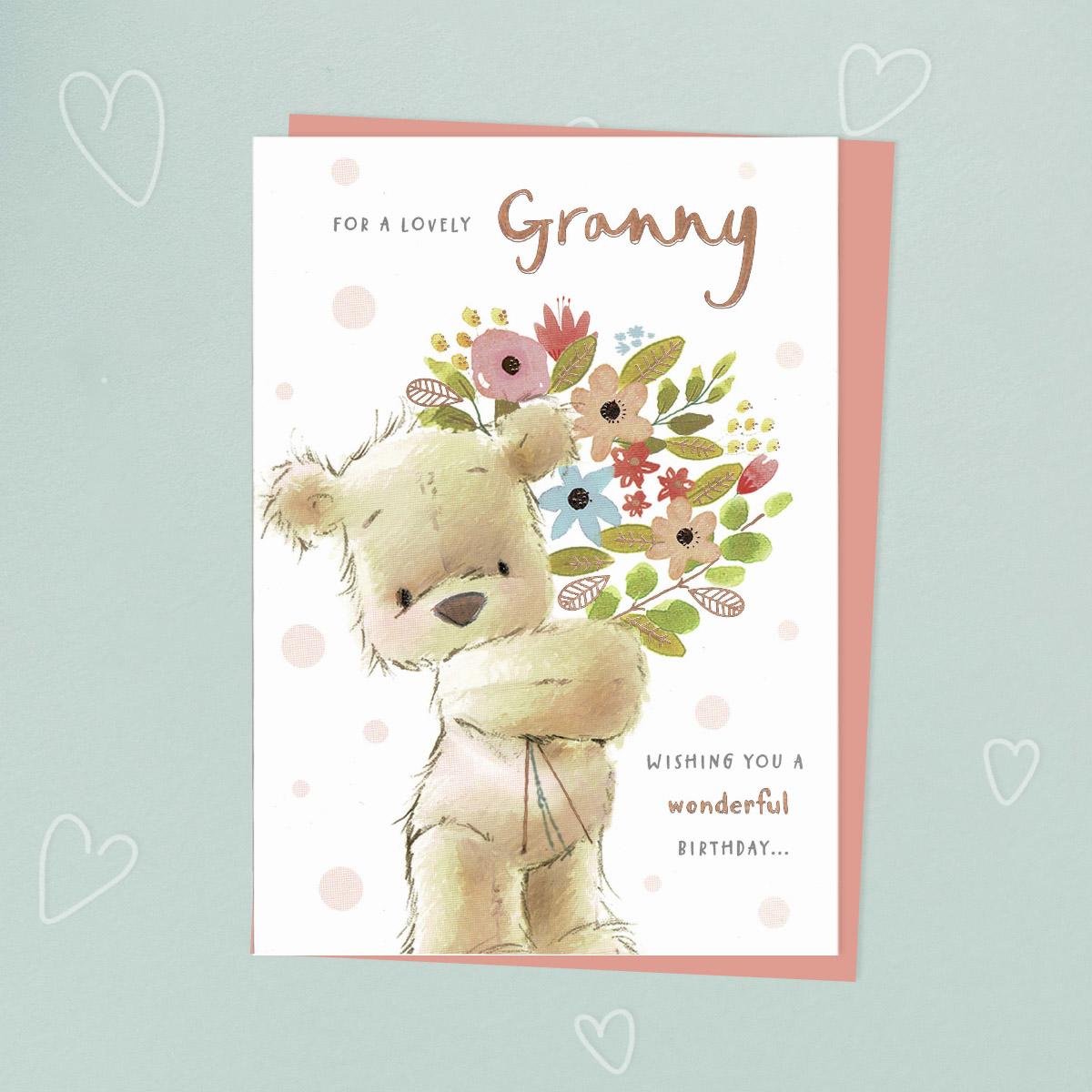 Lovely Granny Nutmeg Birthday Card Front Image