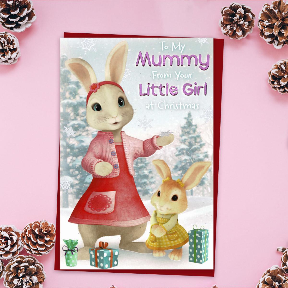Mummy From Your Little Girl Christmas Peter Rabbit Card Front Image