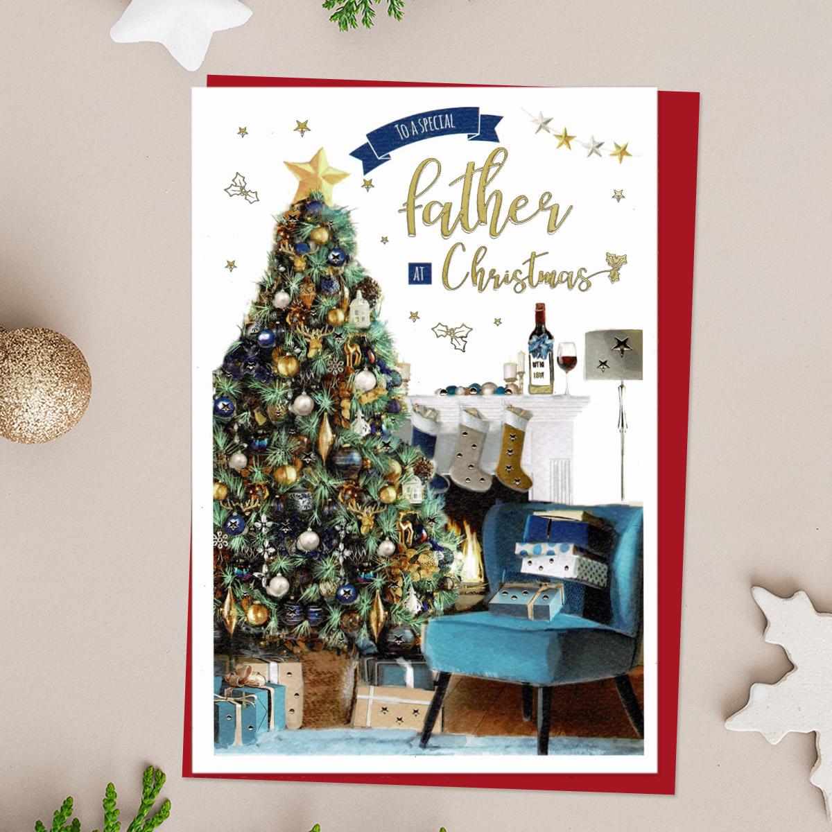 Special Father At Christmas Card Front Image