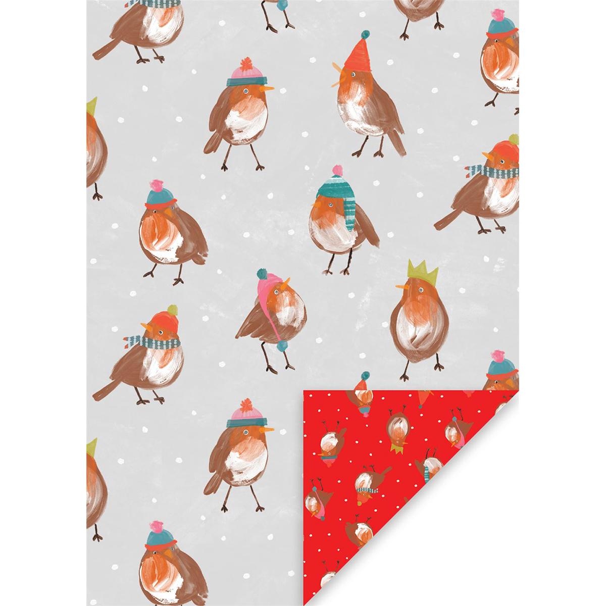Image Showing Luxury Rocking Robin Christmas Giftwrap