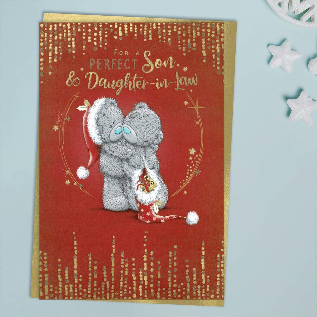 Son And Daughter In Law Tatty Teddy Christmas Card Front Image