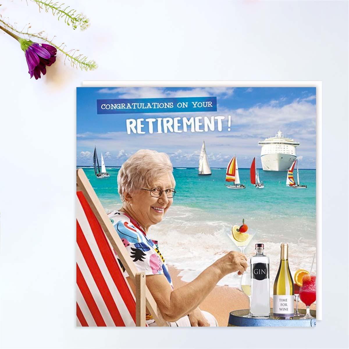 Congratulations On Your Retirement Time For Wine Card Front Image