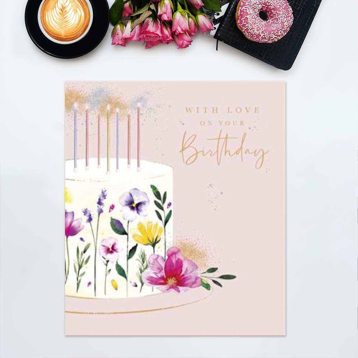 Butterfly Garden -  Love On Your Birthday Card Front Image
