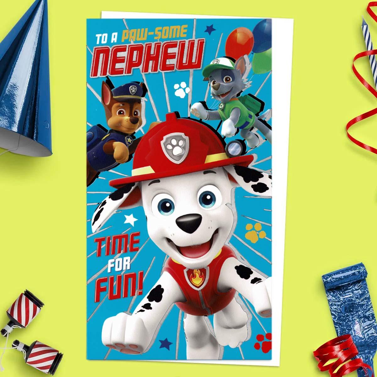 To A Paw-Some Nephew Paw Patrol Card Front Image