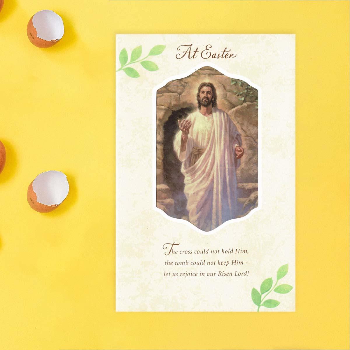 At Easter 3D & Bible Quaotation Card Front Image