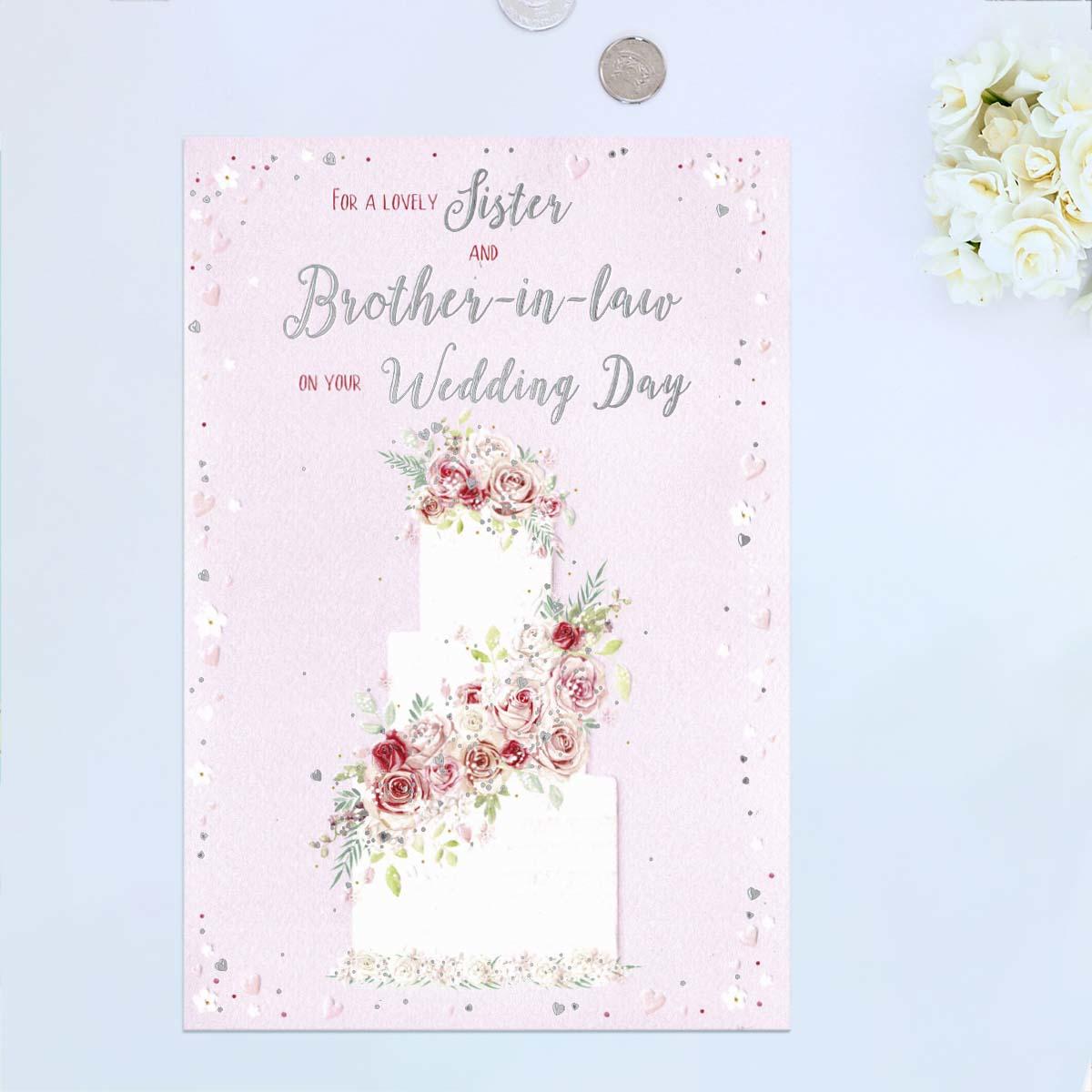 Lovely Sister And Brother In Law Wedding Day Card Front Image