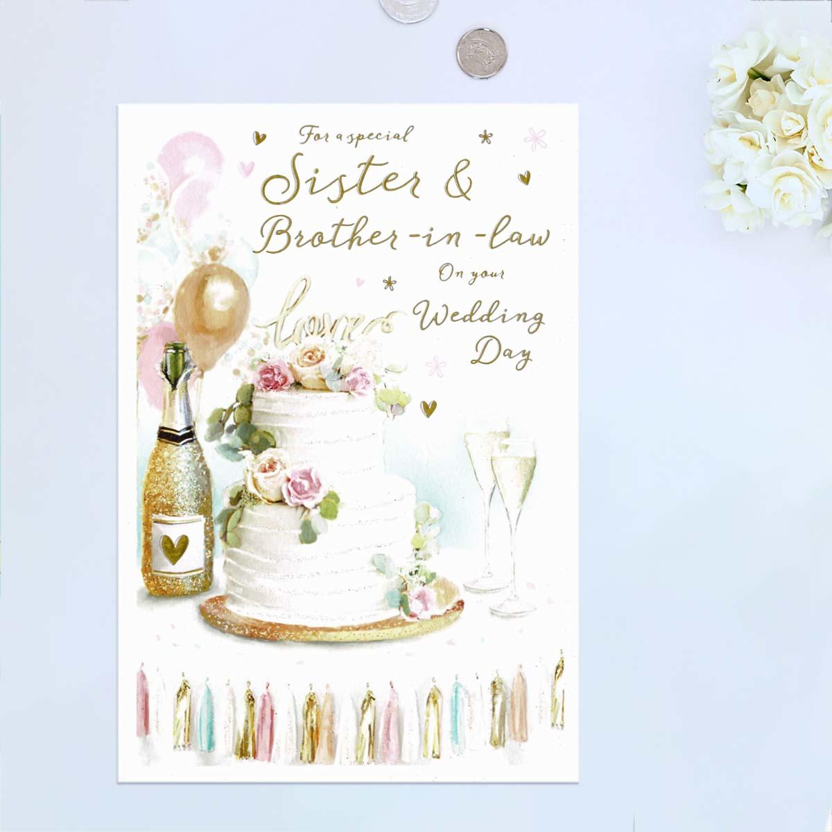 Special Sister And Brother In Law Wedding Day Card Front Image