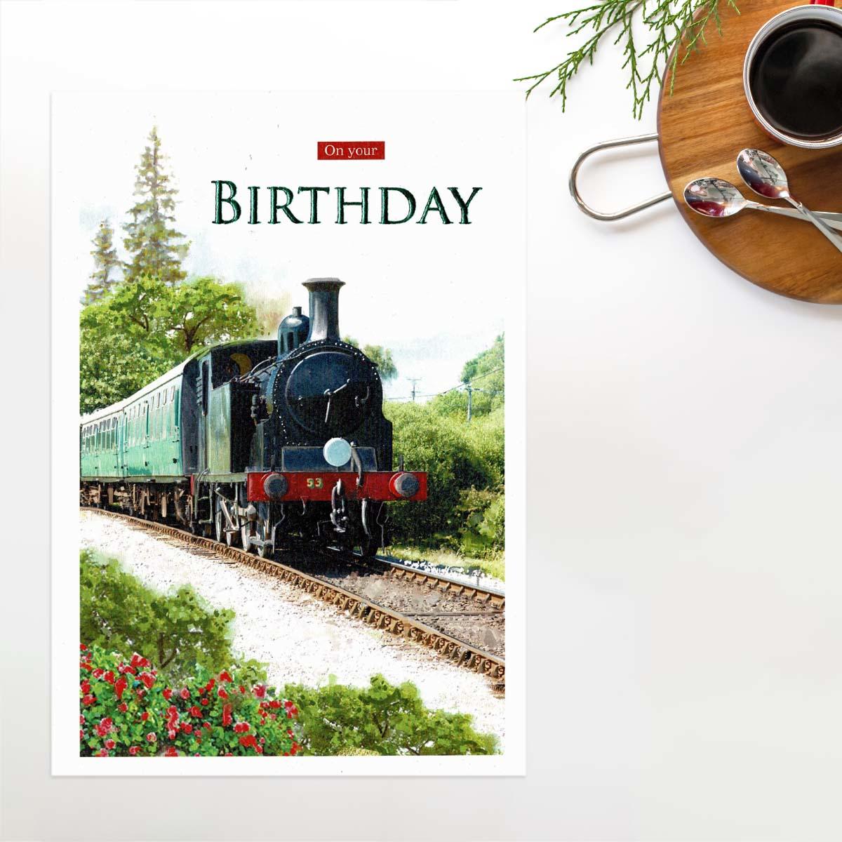 Essence - On Your Birthday Steam Train Card Front Image