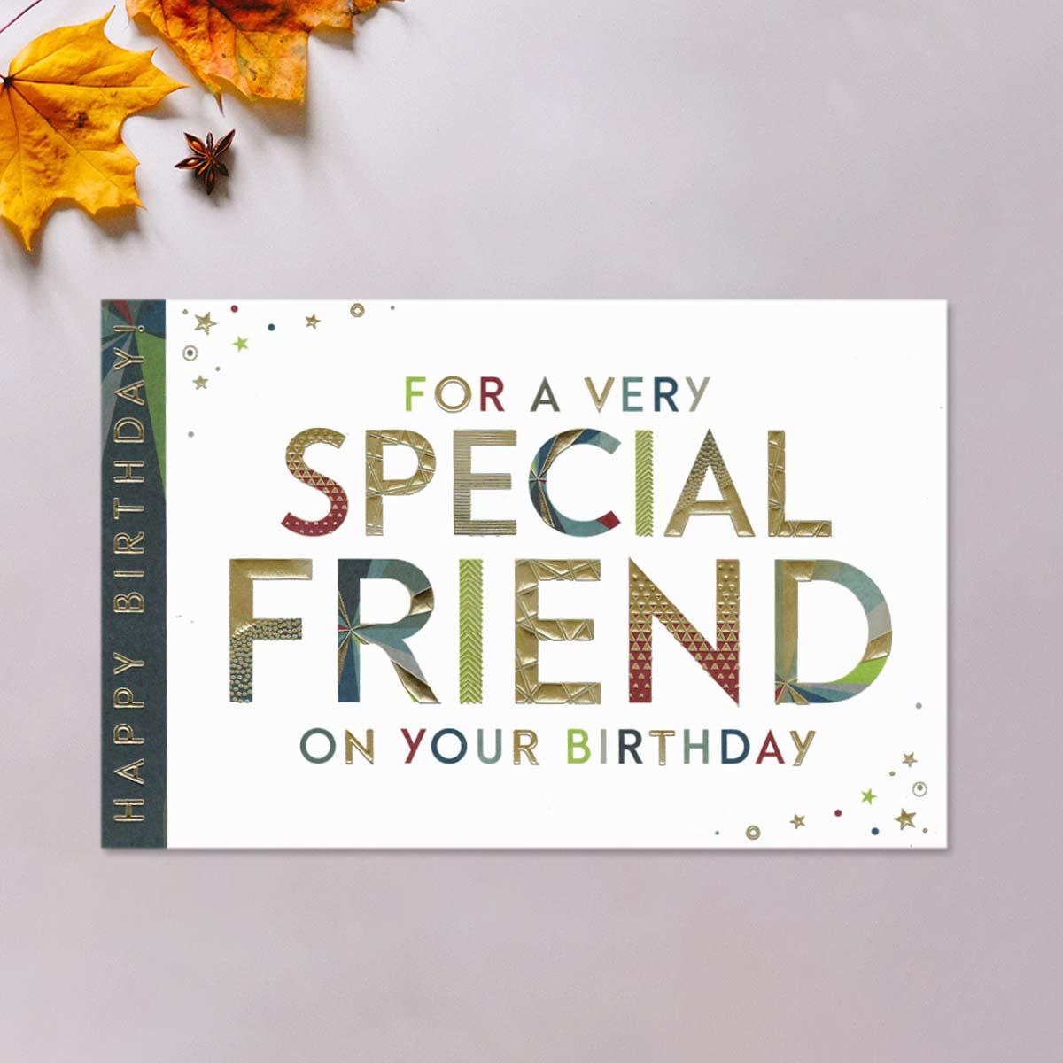 Special Friend Birthday Prism Card Front Image