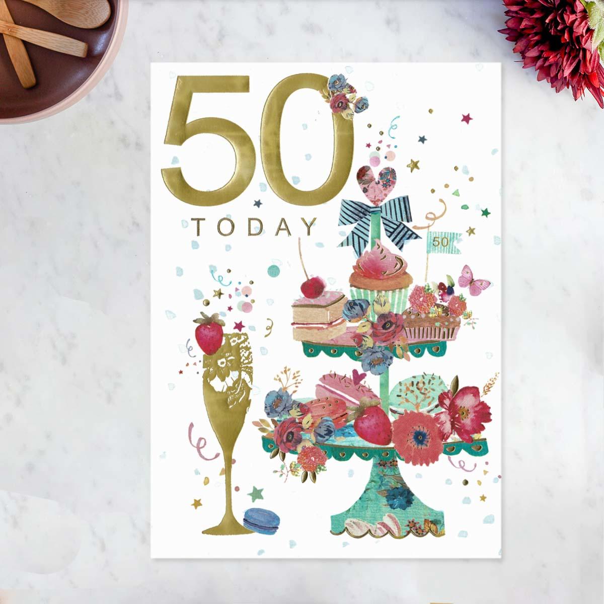 Pinata - 50 Today Afternoon Tea Card Front Image