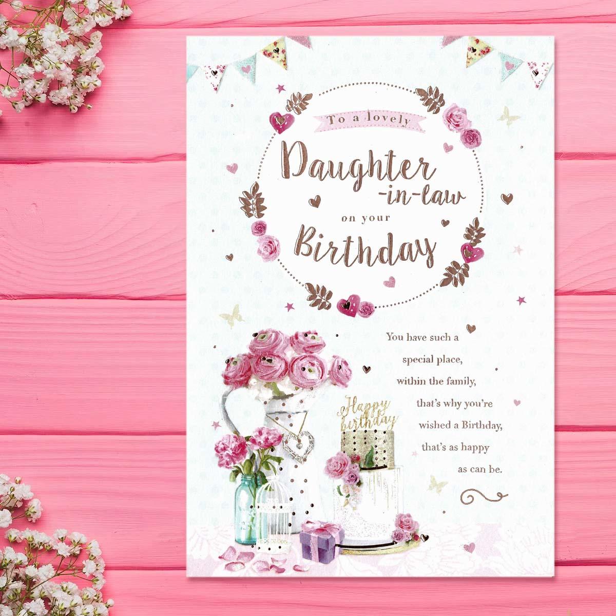 Avec Amour - Lovely Daughter-In-Law Birthday Card Front Image
