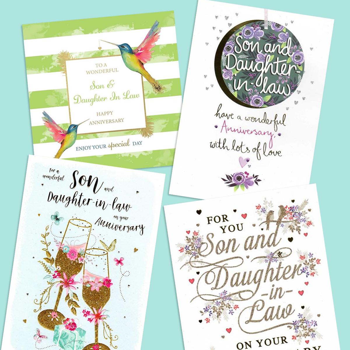 A Selection Of Cards To Show The Depth Of Range In Our Son & Daughter In Law Anniversary Section