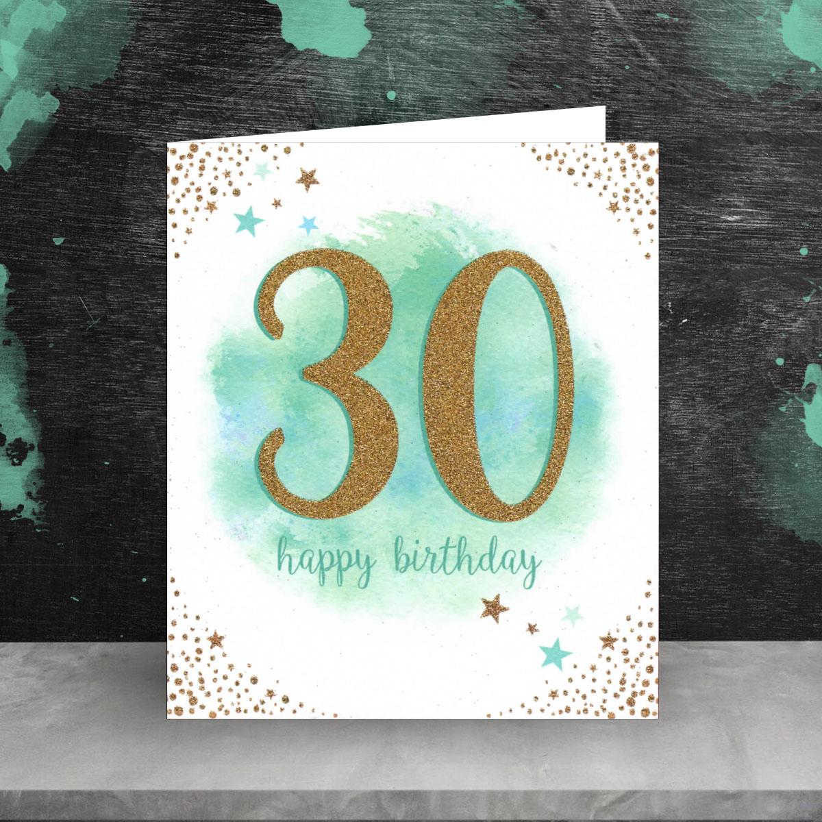 30th Happy Birthday Card Sitting On The Shelf