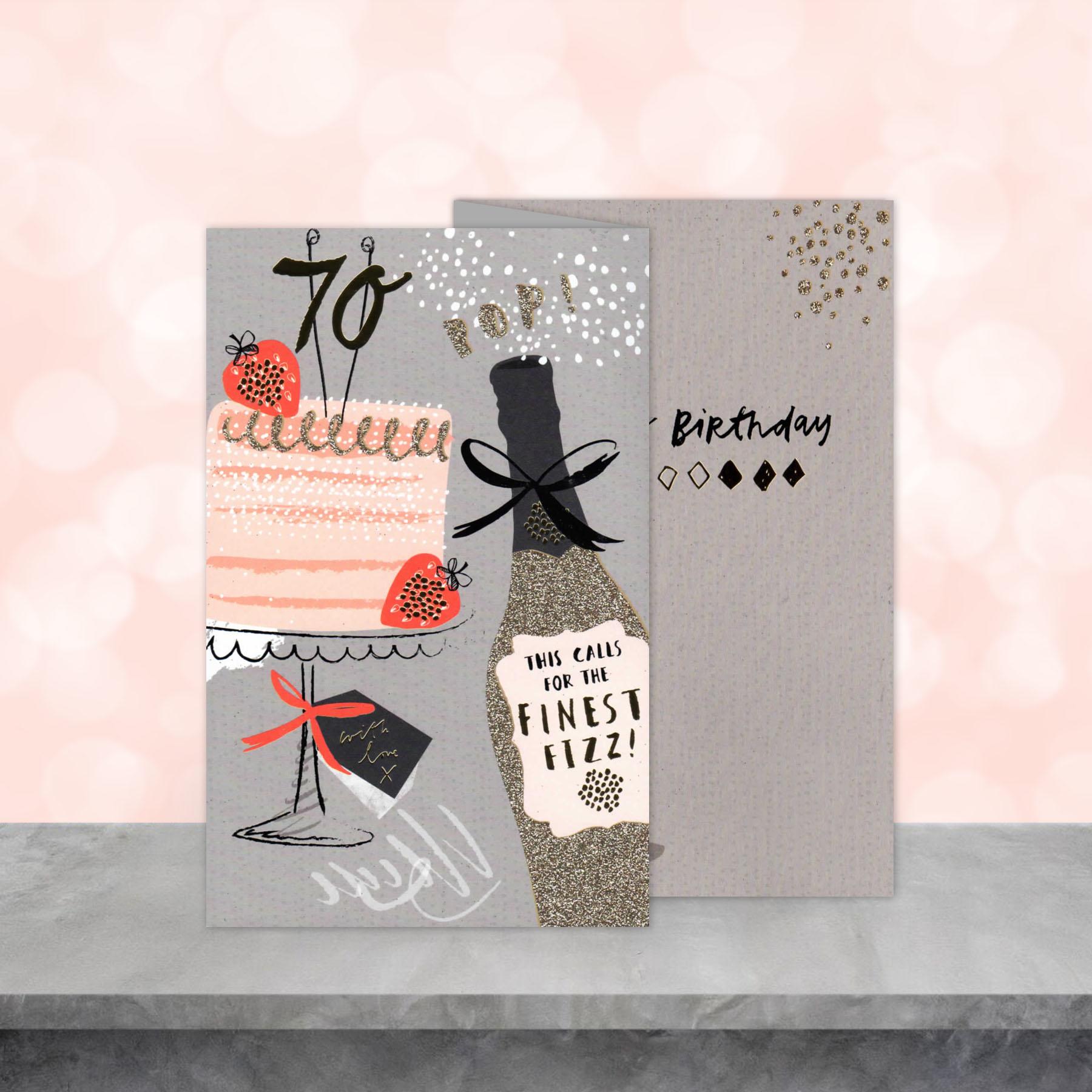 70 Finest Fizz Birthday Card Front Image