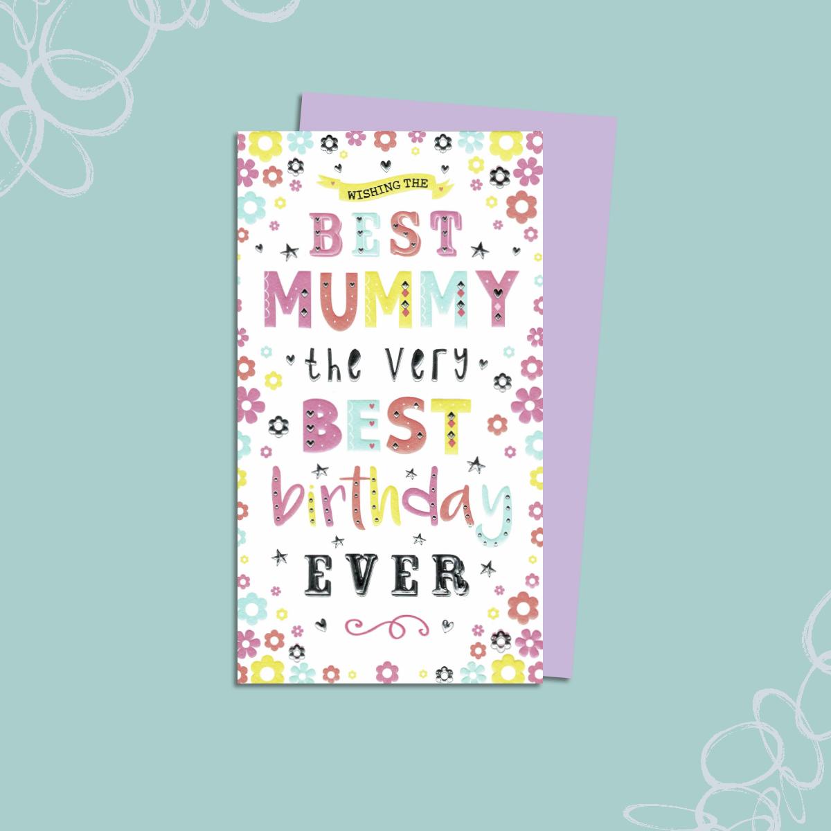 Best Mummy Birthday Card Alongside Its Lilac Envelope