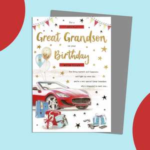 Stunning Great Grandson Age 5 Monsters Birthday Card