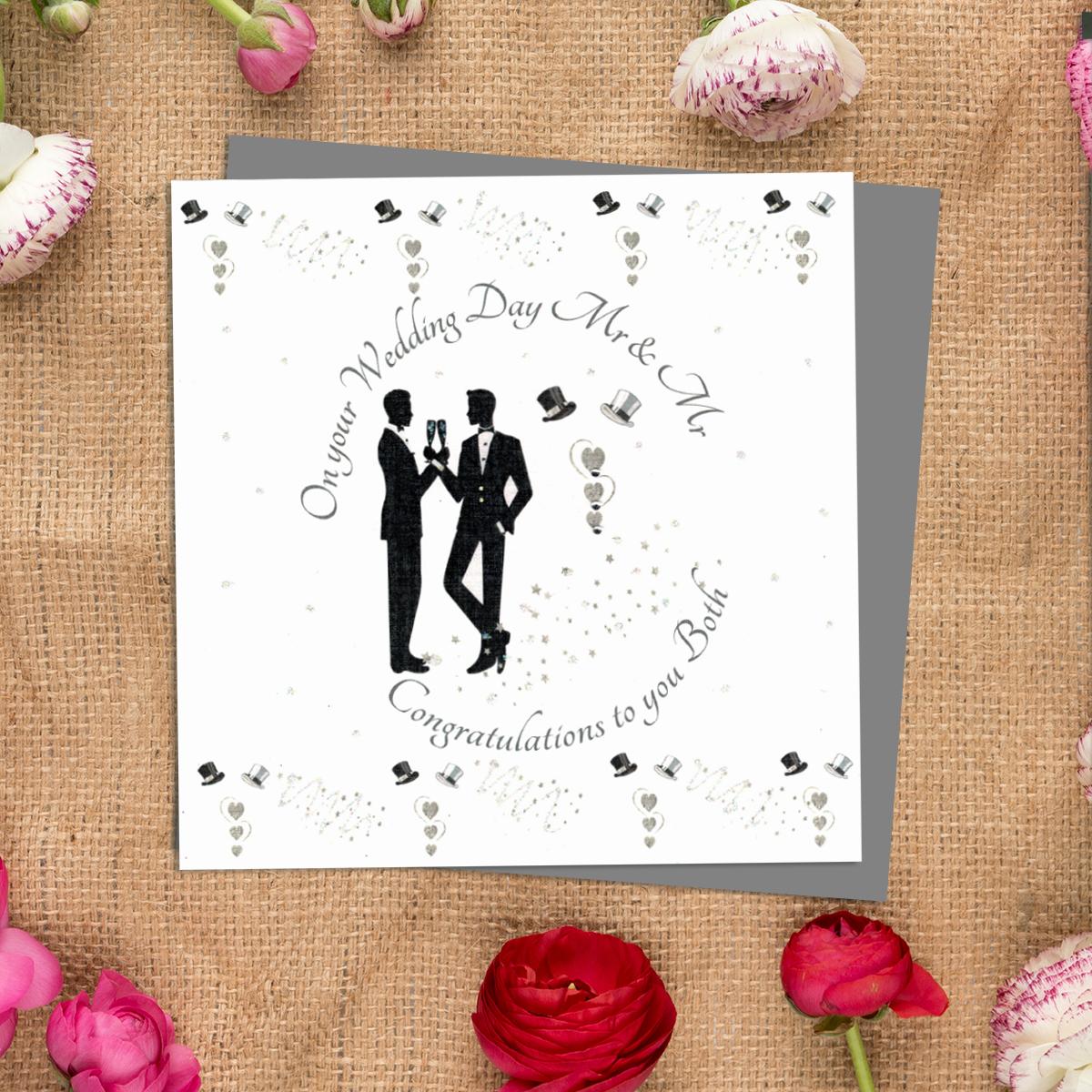 Mr And Mr Wedding Day Card Alongside Its Ivory Envelope