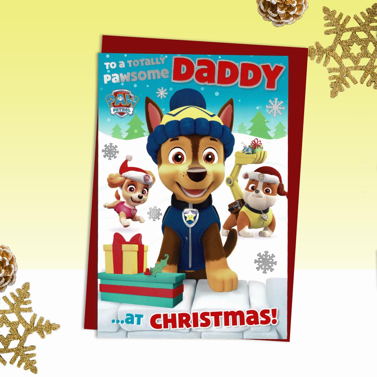 Daddy Paw Patrol Greeting Card Alongside Its Red Envelope