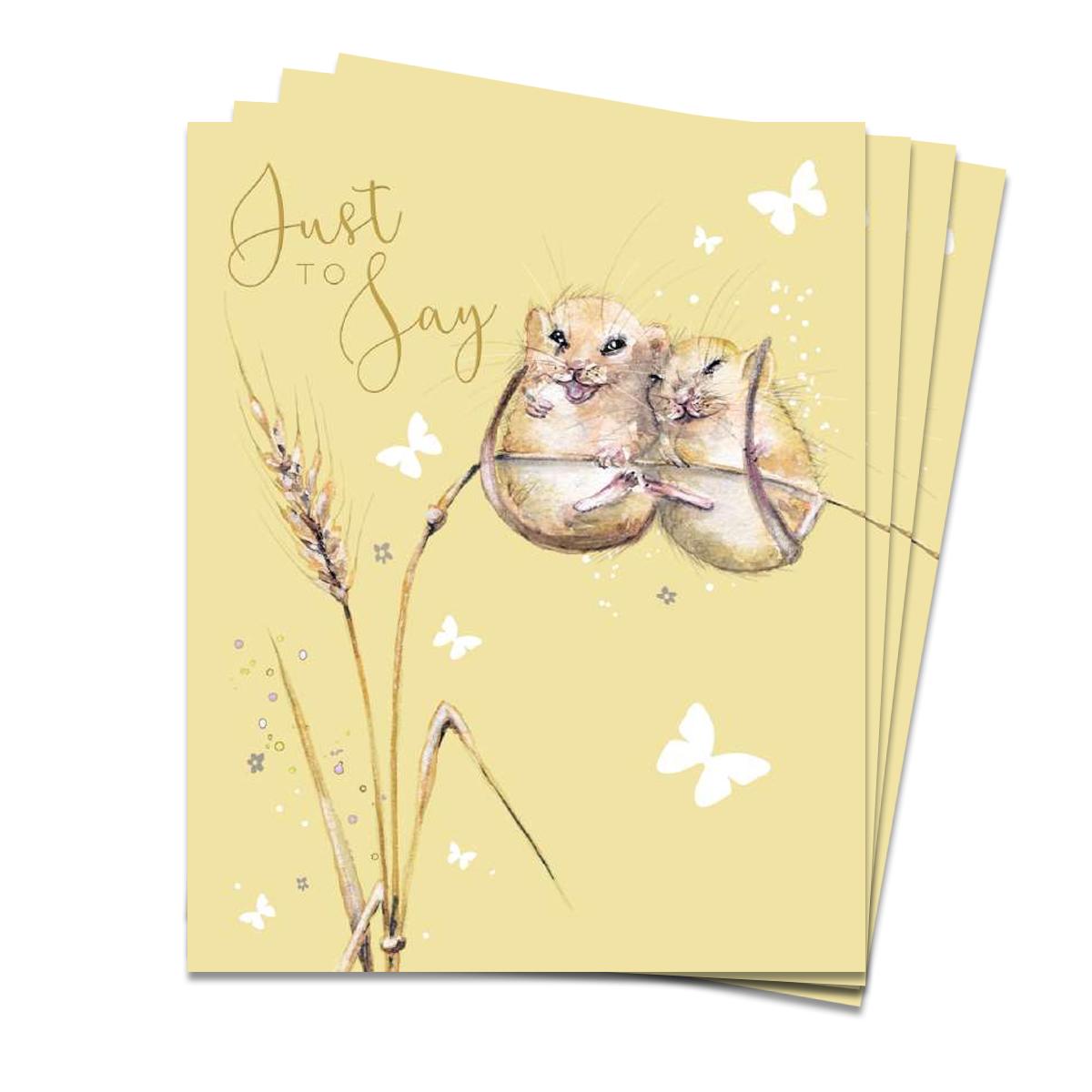 Dormice Just To Say Notelet Pack Showing All 4 Cards