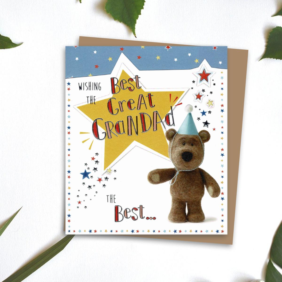 Great Grandad Barley Bear Birthday Card Front Image