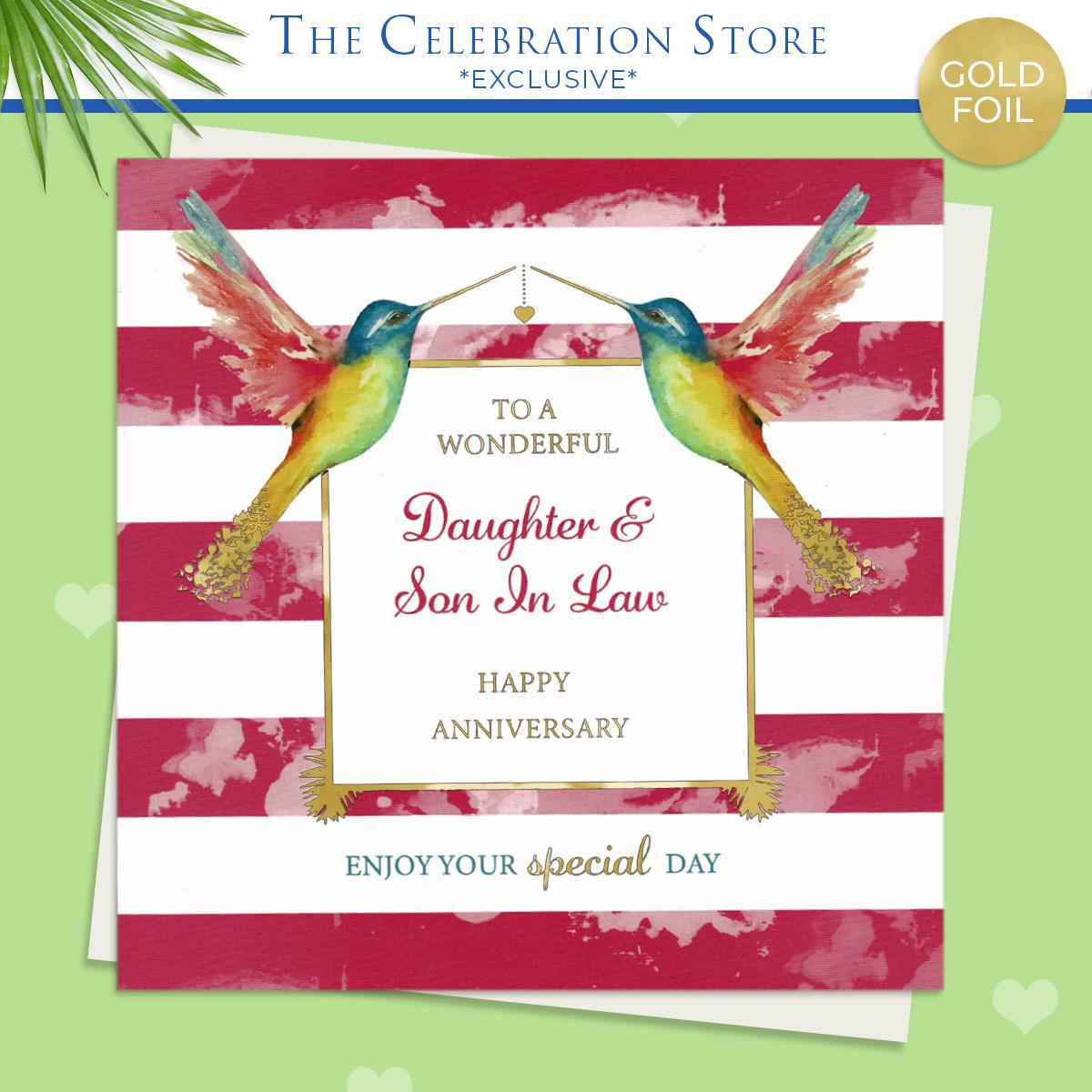 Hummingbird Daughter And Son In Law Anniversary Card